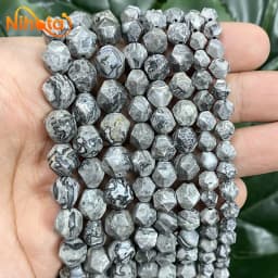 Natural Stone Faceted Turquoise Tiger Eye Stone Jaspers Quartz Agates Loose Spacers Beads for Jewelry Making 14" Inch 6/8/10mm
