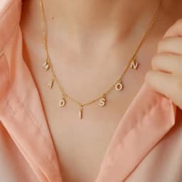 EMANCO Customized Name Necklace Personalized Zircon Letter Stainless Steel Choker Necklace Pendant Nameplate Gift Dropshipping