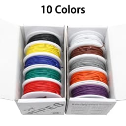 (5 Colors Mix Kit)UL1007 Wire PVC Insulation Tinned Copper Cable Stranded Electrical Line 30/28/26/24/22/20/18/16 AWG PCB Wire