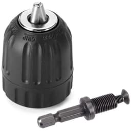 STONEGO 0.8-10mm Keyless Drill Chuck Converter 3/8"- 24UNF Thread Quick Change Adapter 1/4" Hex Shank
