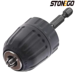 STONEGO 0.8-10mm Keyless Drill Chuck Converter 3/8"- 24UNF Thread Quick Change Adapter 1/4" Hex Shank