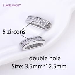 18K Gold Plated 2/3 Holes Pearl Jewelry Spacers Fittings,Beads Separator,Brass Inlaid Zircon Beading Components,DIY Accessories