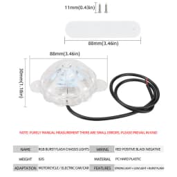 1PCS Motorcycle LED Chassis Light RGB Flash Strobe Lamp Motorbike Decoration Atmosphere Light Universal 12V Motorcycle Light