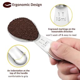 Endurance Stainless Steel Coffee Scoops & Measuring Spoons Coffeeware, Exact Ergonomic Tablespoon - 1 Tbsp or 2 Tbsp