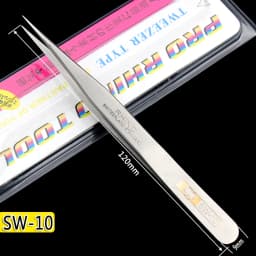 Japanese Rhino SW Series Tweezers Anti-Magnetic Anti-Acid Frosted Precision Straight Elbow Forceps