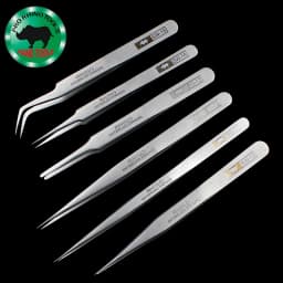 Japanese Rhino SW Series Tweezers Anti-Magnetic Anti-Acid Frosted Precision Straight Elbow Forceps