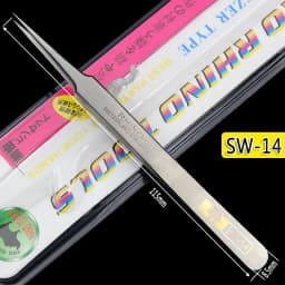 Japanese Rhino SW Series Tweezers Anti-Magnetic Anti-Acid Frosted Precision Straight Elbow Forceps