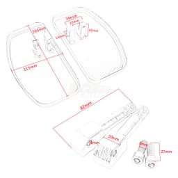 Black Motorcycle Adjustable Rear Passenger Front Footrest Rider Driver Foot Rest Pegs Floorboards Universal