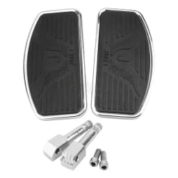 Black Motorcycle Adjustable Rear Passenger Front Footrest Rider Driver Foot Rest Pegs Floorboards Universal