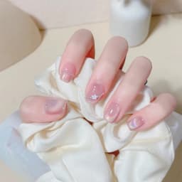 24Pcs Short Round Head Ballet Manicure Press On Nail Full Cover Artificial Coffin Fake Nails Wearing Reusable False Nails Art