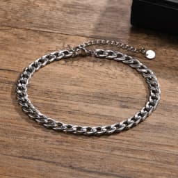 Waterproof Stainless Steel Cuban Wheat Chain Anklet Bracelets for Men, Summer Holiday Beach Foot Gifts Jewelry,Length Adjustable