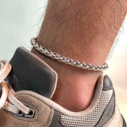 Waterproof Stainless Steel Cuban Wheat Chain Anklet Bracelets for Men, Summer Holiday Beach Foot Gifts Jewelry,Length Adjustable
