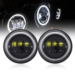 Motorcycle 2pcs 4.5 inch Led Fog Light DRL Led Fog Halo Ring 30W Round Waterproof 4 1/2 Auxiliary Passing Lamp