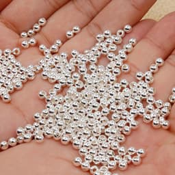 10-40pcs 925 Sterling Silver Round Beads Spacer Beads for Bracelet Necklace Silver Bead DIY Jewelry Making Findings Wholesale