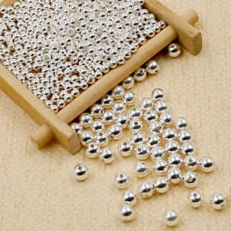 10-40pcs 925 Sterling Silver Round Beads Spacer Beads for Bracelet Necklace Silver Bead DIY Jewelry Making Findings Wholesale