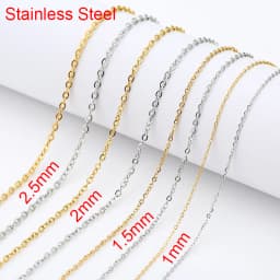 5meters Stainless Steel Link Chains Bulk Lot Dia 1mm 1.5mm 2mm 2.5mm Necklace Bracelet Chains for Diy Jewelry Making Supplies