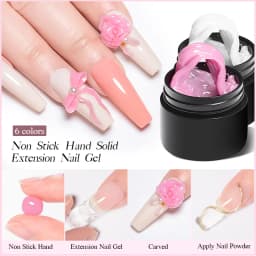 7ML Solid Non Stick Hand Extension Gel Nail Polish Clear Nude Pink Extension Gel Rhinestone Glue For Nail Art Design Manicure
