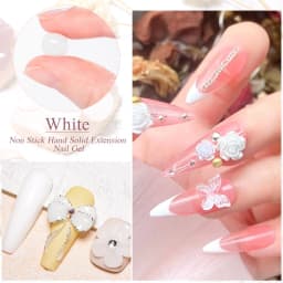 7ML Solid Non Stick Hand Extension Gel Nail Polish Clear Nude Pink Extension Gel Rhinestone Glue For Nail Art Design Manicure