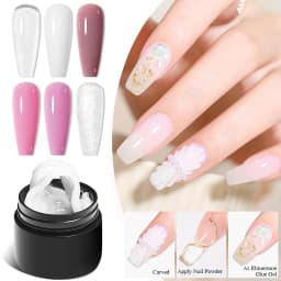 7ML Solid Non Stick Hand Extension Gel Nail Polish Clear Nude Pink Extension Gel Rhinestone Glue For Nail Art Design Manicure