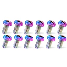 RISK 12pcs/bag Mountain Road Bike Bicycle TC4 Titanium M5X10mm Disc Brake Rotor Fixing Bolts Screws T25 Torx Round Head