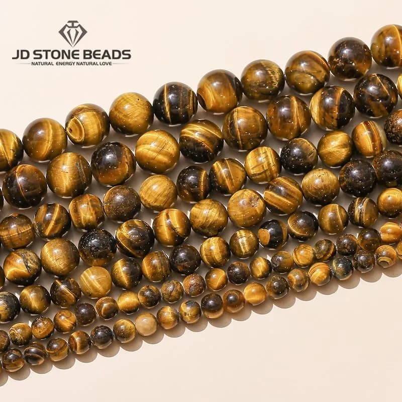 AAA+ Natural Yellow Tiger Eyes Stone Beads Round Loose Spacer 4-16mm Buddha Bead For Jewelry Making Bracelet Necklace Accessory