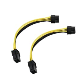2PCS 6 Pin Feamle To 8 Pin Male PCI Express Power Converter Cable CPU Video Graphics Card 6Pin To 8Pin PCIE Power Cable