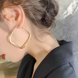 Geometric Big Metal Earrings For Women Jewelry Gift Irregular Circle Oval Earrings Femme Cold Fashion Korean Women's Earrings