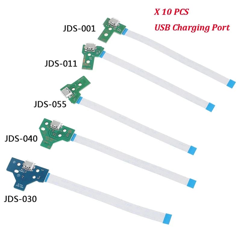 10pcs USB Charging Port Socket Circuit Board For 12Pin JDS 011 030 040 055 14Pin 001 Connector For PS4 Controller