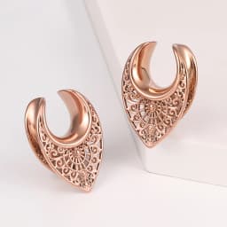 Twolobes 2PCS Vintage 316 Stainless Steel New Saddle Tunnels Hangers Gauges Plugs Piercing Body Jewelry Gift (8-25mm)