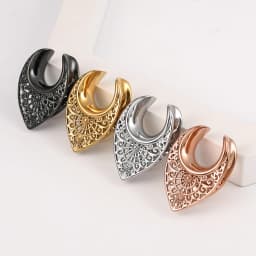 Twolobes 2PCS Vintage 316 Stainless Steel New Saddle Tunnels Hangers Gauges Plugs Piercing Body Jewelry Gift (8-25mm)