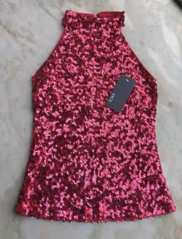 Sequins Women Fashion Shimmer Flashy Embellished High Quality Halter Neck Sleeveless Vest Sexy Tank Top Clubwear Stage Perform