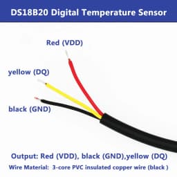 DS18B20 Digital Temperature Sensor G1/2" Thread Probe DIA=8mm PVC 3-core Wire SUS304 Stainless Steel Shell L30-200mm