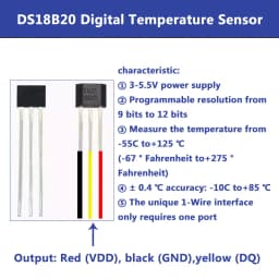 DS18B20 Digital Temperature Sensor G1/2" Thread Probe DIA=8mm PVC 3-core Wire SUS304 Stainless Steel Shell L30-200mm