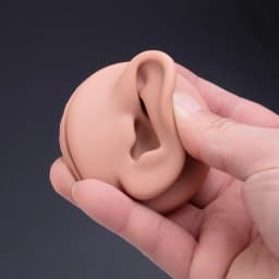Brown Silicone Human Mouth Nose Ear Tongue Model Simulation Face Model with Display Stand Piercing Jewelry Display Teaching Tool