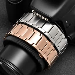 22mm Stainless Steel Watchband for Armani AR2447 AR2448 AR2434 AR2432 AR2433 Watch Strap Bracelet Butterfly Buckle Black Silver