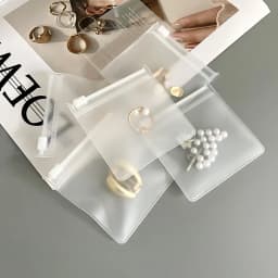 10PCS Transparent EVA Frosted Zipper Bags Jewelry Packaging Pouches DIY Handmade Earring Necklace Bracelet Storage Organizer