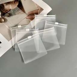 10PCS Transparent EVA Frosted Zipper Bags Jewelry Packaging Pouches DIY Handmade Earring Necklace Bracelet Storage Organizer