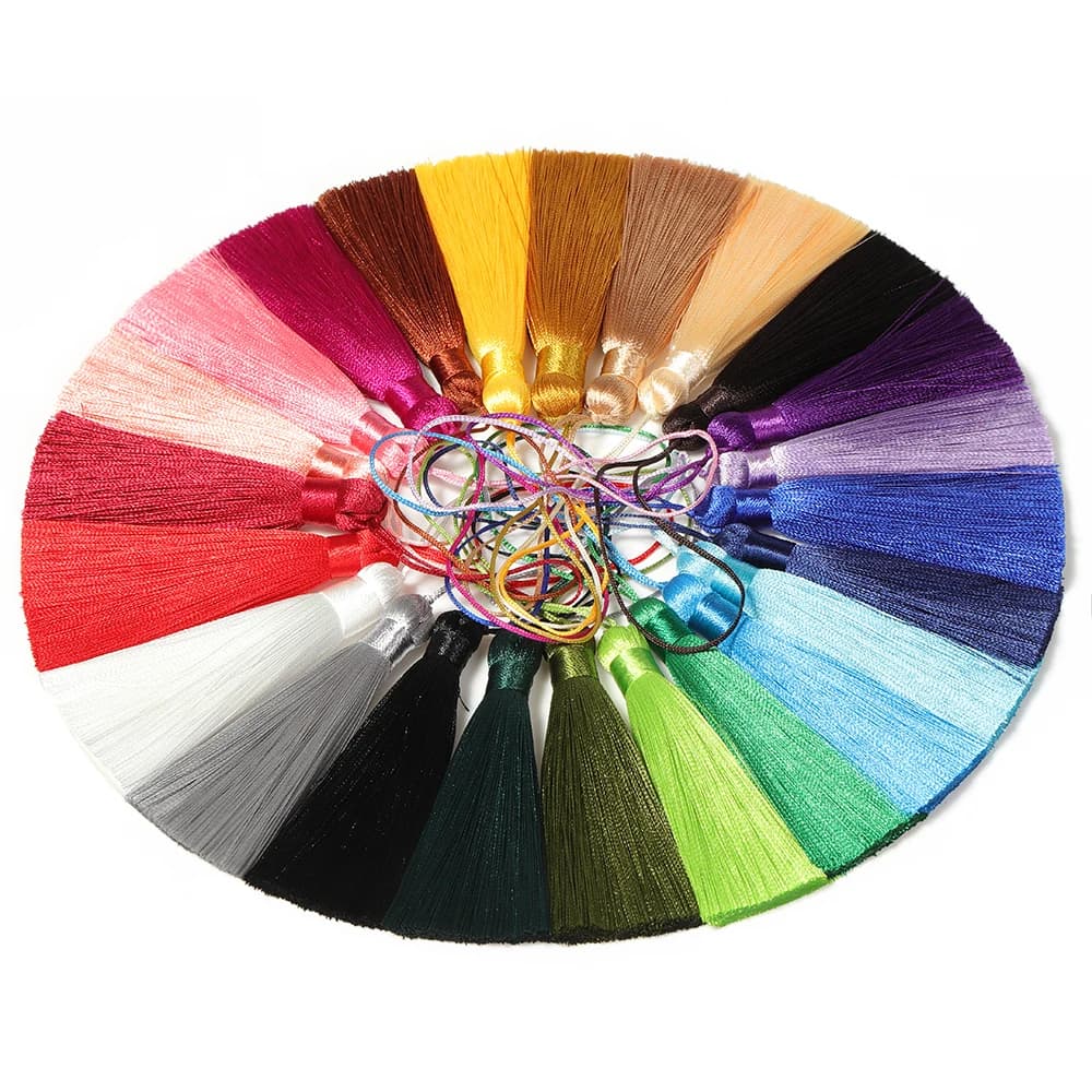 10pcs Polyester Tassel Earrings Silk Brush Pendant Earring Charm Satin 8cm Tassel DIY Sewing Curtains Jewelry Making Findings