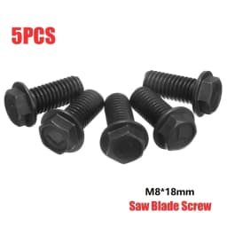 5pcs Saw Blade Screw M8 X 18mm Left Hand Thread Hex Flange For Cutting Machine High Strength And Hardness Not Easy To Rust Tool
