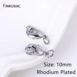 14k/18k Gold Plated Brass Oval Lobster Clasps With Closed Rings Connectors For Jewelry Making, DIY Jewelry Clasps Wholesale