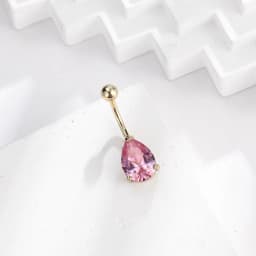 Heart Shaped Navel Ring Ornament Water Drop 14G Belly Button Piercing Barbell Pendant Belly Nombril Piercing Women Jewelry