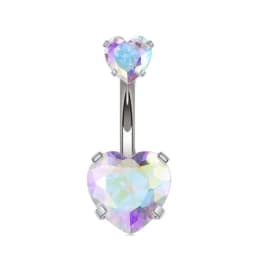 Heart Shaped Navel Ring Ornament Water Drop 14G Belly Button Piercing Barbell Pendant Belly Nombril Piercing Women Jewelry