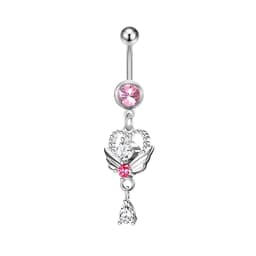 Heart Shaped Navel Ring Ornament Water Drop 14G Belly Button Piercing Barbell Pendant Belly Nombril Piercing Women Jewelry
