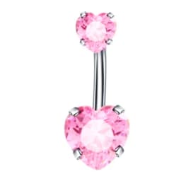 Heart Shaped Navel Ring Ornament Water Drop 14G Belly Button Piercing Barbell Pendant Belly Nombril Piercing Women Jewelry