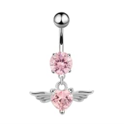 Heart Shaped Navel Ring Ornament Water Drop 14G Belly Button Piercing Barbell Pendant Belly Nombril Piercing Women Jewelry