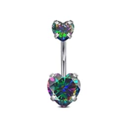 Heart Shaped Navel Ring Ornament Water Drop 14G Belly Button Piercing Barbell Pendant Belly Nombril Piercing Women Jewelry