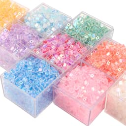 New 50pcs 5mm Colorful Glass Square Seed Beads Charm Cube Loose Spacer Beads for Jewelry Making DIY Bracelet Necklace Craft