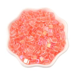 New 50pcs 5mm Colorful Glass Square Seed Beads Charm Cube Loose Spacer Beads for Jewelry Making DIY Bracelet Necklace Craft