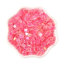 New 50pcs 5mm Colorful Glass Square Seed Beads Charm Cube Loose Spacer Beads for Jewelry Making DIY Bracelet Necklace Craft