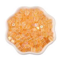 New 50pcs 5mm Colorful Glass Square Seed Beads Charm Cube Loose Spacer Beads for Jewelry Making DIY Bracelet Necklace Craft